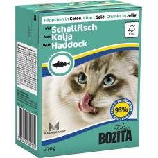 Купить Корм консервированный для кошек БОЗИТА Морская рыба, кусочки в желе, 370г, Швеция, 370 г в Ленте