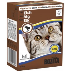 Купить Корм консервированный для кошек БОЗИТА Мясо Лося, кусочки в желе, 370г, Швеция, 370 г в Ленте