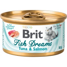 Корм консервированный для кошек BRIT Fish Dreams Tuna & Salmon Тунец и лосось, 80г, Таиланд, 80 г