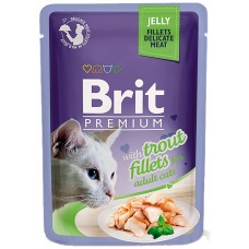Корм консервированный для кошек BRIT Premium Cat кусочки филе форели в желе, 85г, Чехия, 85 г