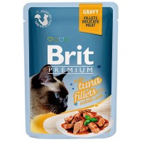 Корм консервированный для кошек BRIT Premium Cat кусочки филе тунца в соусе, 85г, Чехия, 85 г