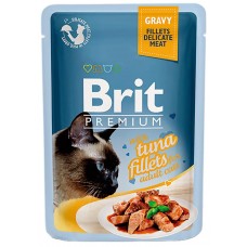 Купить Корм консервированный для кошек BRIT Premium Cat кусочки филе тунца в соусе, 85г, Чехия, 85 г в Ленте