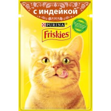 Корм консервированный для кошек FRISKIES с индейкой в подливе, 85г, Россия, 85 г