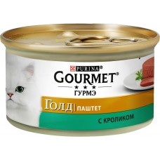 Корм консервированный для кошек GOURMET Gold паштет с кроликом, 85г, Франция, 85 г