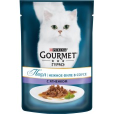 Купить Корм консервированный для кошек GOURMET Perle мини-филе с ягненком, 85г, Франция, 85 г в Ленте
