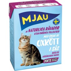 Купить Корм консервированный для кошек MJAU мясные кусочки в соусе с говядиной, 370г, Швеция, 370 г в Ленте