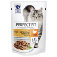 Купить Корм консервированный для кошек PERFECT FIT Индейка в соусе, с чувствительным пищеварением, 85г, Россия, 85 г в Ленте