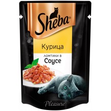 Корм консервированный для кошек SHEBA ломтики в соусе с курицей, 85г, Россия, 85 г