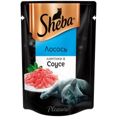 Корм консервированный для кошек SHEBA ломтики в соусе с лососем, 85г, Россия, 85 г