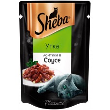 Корм консервированный для кошек SHEBA ломтики в соусе с уткой, 85г, Россия, 85 г