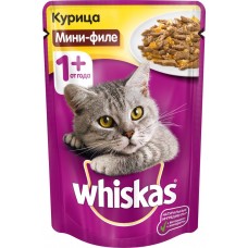 Корм консервированный для кошек WHISKAS Мини-филе с курицей, 85г, Россия, 85 г