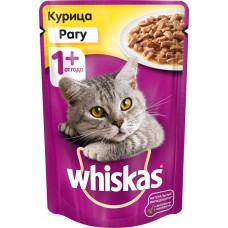 Корм консервированный для кошек WHISKAS Рагу с курицей, 85г, Россия, 85 г
