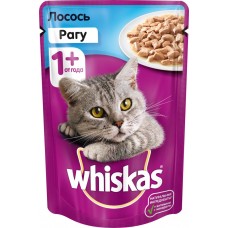 Корм консервированный для кошек WHISKAS Рагу с лососем, 85г, Россия, 85 г