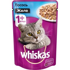 Купить Корм консервированный для кошек WHISKAS Желе с лососем, 85г, Россия, 85 г в Ленте