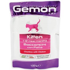 Купить Корм консервированный для котят GEMON Cat Pouch кусочки с курицей, 100г, Италия, 100 г в Ленте