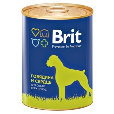 Купить Корм консервированный для собак BRIT Говядина и сердце, 850г, Россия, 850 г в Ленте