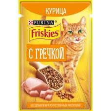 Купить Корм консервированный для взрослых кошек FRISKIES Курица с гречкой, 75г, Россия, 75 г в Ленте