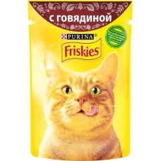 Корм консервированный для взрослых кошек FRISKIES с говядиной в подливе, 85г, Россия, 85 г