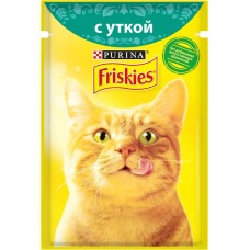Купить Корм консервированный для взрослых кошек FRISKIES с уткой в подливе, 85г, Россия, 85 г в Ленте