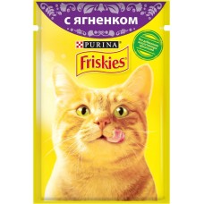 Купить Корм консервированный для взрослых кошек FRISKIES с ягненком в подливе, 85г, Россия, 85 г в Ленте