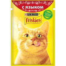 Купить Корм консервированный для взрослых кошек FRISKIES с языком в подливе, 85г, Россия, 85 г в Ленте