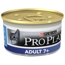 Корм консервированный для взрослых кошек PURINA PRO PLAN Adult мусс с тунцом, старше 7 лет, 85г, Россия, 85 г