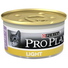 Корм консервированный для взрослых кошек PURINA PRO PLAN Light с индейкой, кусочки в соусе, при избыточном весе, 85г, Россия, 85 г