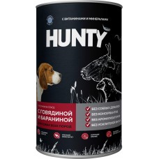 Купить Корм консервированный для взрослых собак HUNTY с говядиной и бараниной, для всех пород, 1,25кг, Польша, 1250 г в Ленте