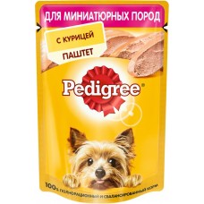 Купить Корм консервированный для взрослых собак PEDIGREE паштет с курицей, для миниатюрных пород, 80г, Россия, 80 г в Ленте