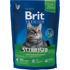 Корм сухой для кошек BRIT Premium Cat Sterilised, для кастрированных, 1,5кг, Чехия, 1,5 кг