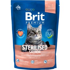 Корм сухой для кошек BRIT Premium Cat Sterilised Лосось, курица и куриная печень, для кастрированных и стерилизованных, 800г, Чехия, 800 г