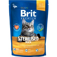 Корм сухой для кошек BRIT Premium Cat Sterilised Утка, курица и куриная печень, для кастрированных и стерилизованных, 800г, Чехия, 800 г