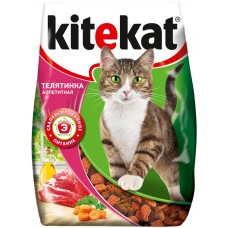 Корм сухой для кошек KITEKAT с аппетитной телятинкой, 350г, Россия, 350 г