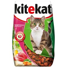 Корм сухой для кошек KITEKAT с аппетитной телятинкой, 800г, Россия, 800 г