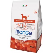 Корм сухой для кошек MONGE Cat, для пожилых, 400г, Италия, 400 г
