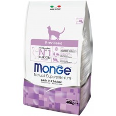 Корм сухой для кошек MONGE Cat Sterilised, для стерилизованных, 400г, Италия, 400 г