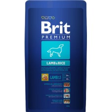 Корм сухой для собак BRIT Premium Lamb & Rice гипоаллергенный, для всех пород, 3кг, Чехия, 3 кг