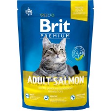 Корм сухой для взрослых кошек BRIT Premium Cat Adult Salmon с лососем, 800г, Чехия, 800 г