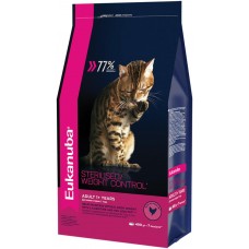 Корм сухой для взрослых кошек EUKANUBA Sterilised Weight Control для стерилизованных с избыточным весом, 400г, Россия, 400 г