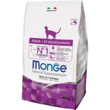 Корм сухой для взрослых кошек MONGE Cat, 400г, Италия, 400 г
