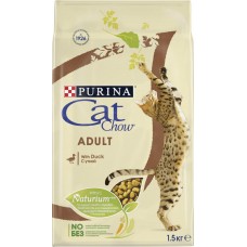 Корм сухой для взрослых кошек PURINA CAT CHOW с уткой, 1,5кг, Россия, 1,5 кг