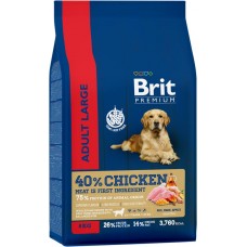 Корм сухой для взрослых собак BRIT Premium Adult L для крупных пород, 8кг, Чехия, 8 кг