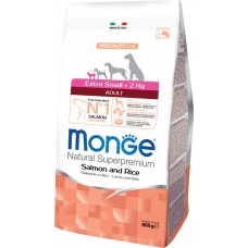 Корм сухой для взрослых собак MONGE Dog Speciality Extra Small Лосось с рисом, для миниатюрных пород, 800г, Италия, 800 г