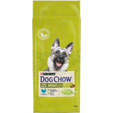 Корм сухой для взрослых собак PURINA DOG CHOW Adult с индейкой, для крупных пород, 14кг, Россия, 14 кг