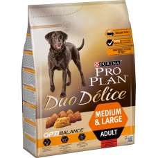 Корм сухой для взрослых собак PURINA PRO PLAN Duo Delice Говядина, для собак средних и крупных пород, 2,5кг, Россия, 2,5 кг