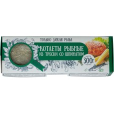Котлеты рыбные DON KREVETON из трески со шпинатом, 300г, Россия, 300 г