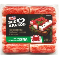 Крабовые палочки VICI с натуральным мясом краба, 200г, Россия, 200 г