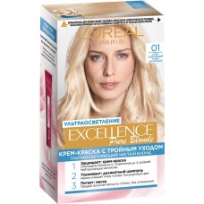 Купить Краска для волос EXCELLENCE 01 Суперосветляющий русый натуральный, 176мл, Бельгия, 176 мл в Ленте