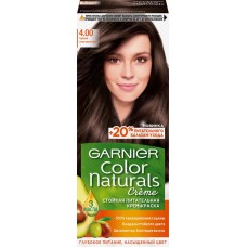 Краска для волос GARNIER Color Naturals 4.00 Глубокий темно-каштановый, с 3 маслами, 110мл, Россия, 110 мл