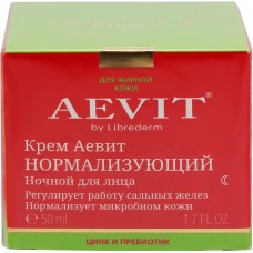 Купить Крем ночной для лица AEVIT BY LIBREDERM нормализующий, для жирной кожи, 50мл, Россия, 50 мл в Ленте
